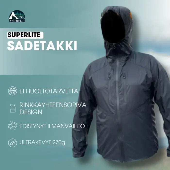 Miesten / unisex sadetakki Superlite – Kevyt ja täysin vedenpitävä sadetakki, 20 000 mm vesipilariarvo